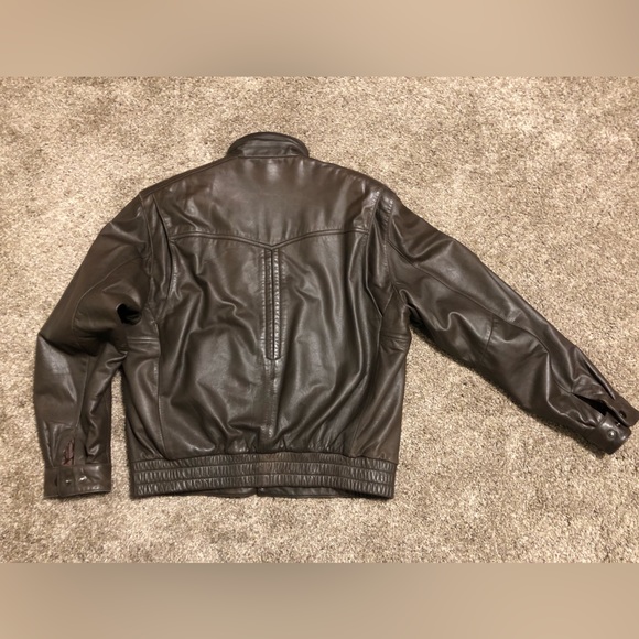 VTG REED Brown LEATHER BOMBER JACKET ZIP OUT Thinsulate LINER MEN'S 40R EUC! - Picture 2 of 12